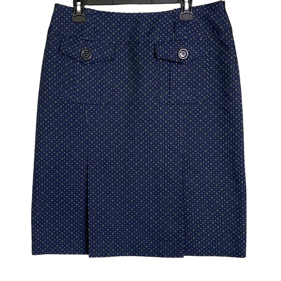 Pendleton Dresses & Skirts - Pendleton Navy Geometric Print Skirt Front Pockets Lined Career Size 12